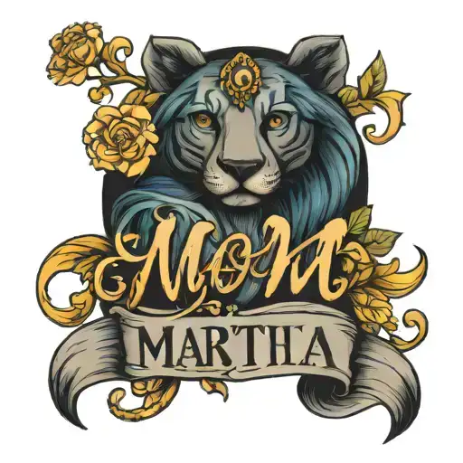 Mom Tattoo With The Name Martha