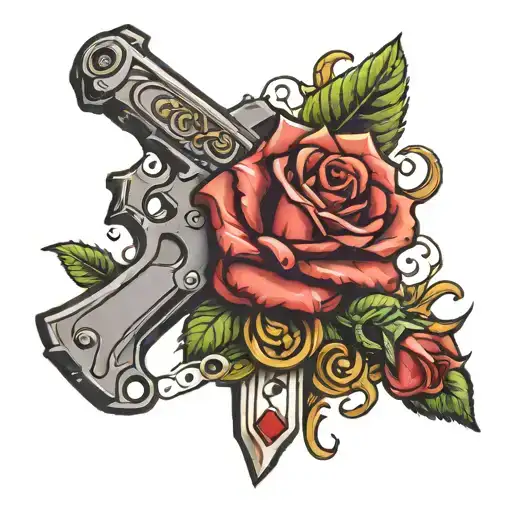 Rose Knife Gun Dice