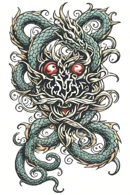 Dragon Heart Intertwined With An Infinity Sign