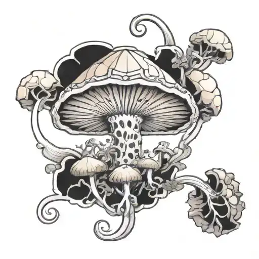 Fibonacci Golden Ratio Psychedelic Megaic Mushroom