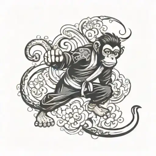 Tae Kwon Do Mokey Kicking Monkey