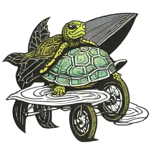 Turtle Ride Bike And Carry Surf Board