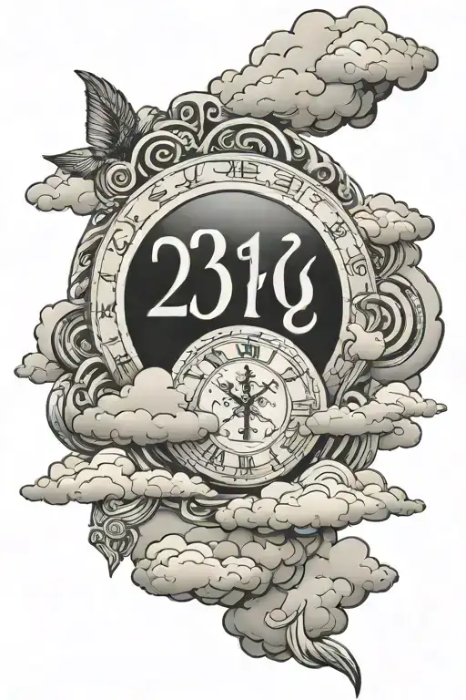 2-8-1978 In Roman Numerals With Clouds Surrounding