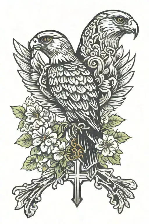 Polish Falcon Irish Catholic Cross