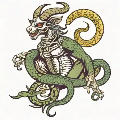Scary Capricorn And Snake Coming