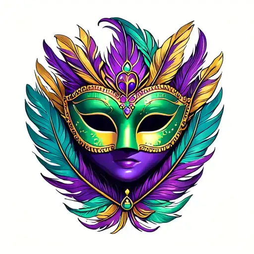Mardi Gras Mask Feather Feather Feather