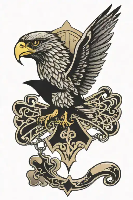 Polish Falcon Irish Catholic Cross