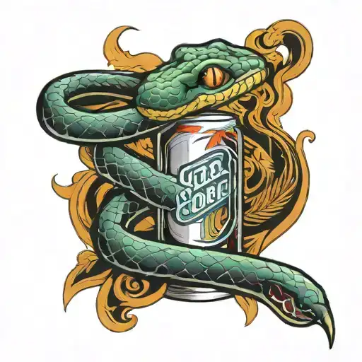 Snake Wrapped Around Coors Banquet
