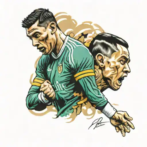 Cristiano Ronaldo And Eminem Face Portrait