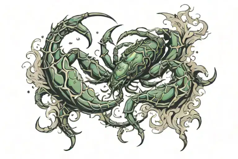 Tearing Skin Showing Scorpio Zodiac Sign