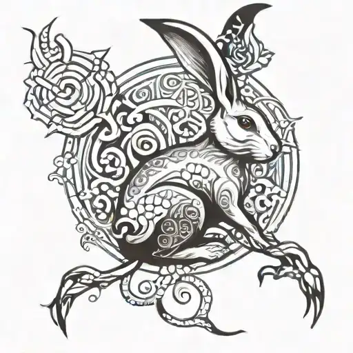 Rabbit In The Form Of A Yin Symbol