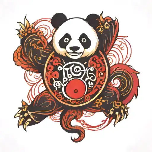 Yin Yang Panda Back Red