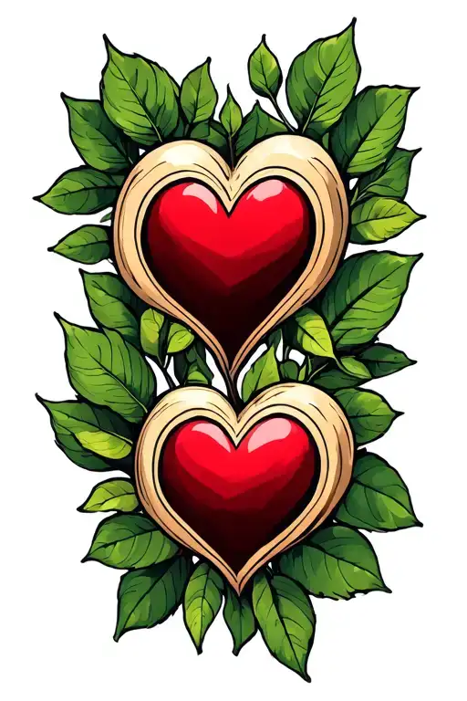 Tree Branch With Heart Shaped Leaves