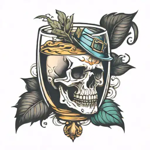 Skull In A Whiskey Glass
