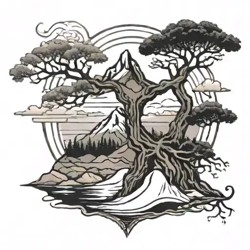 Mountain Above Tree Of Life