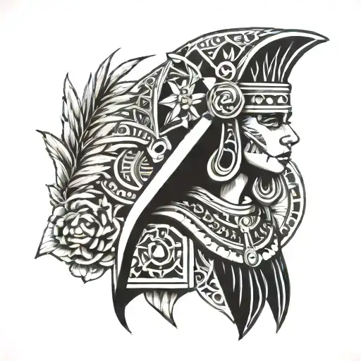 Aztec Lines With Nun