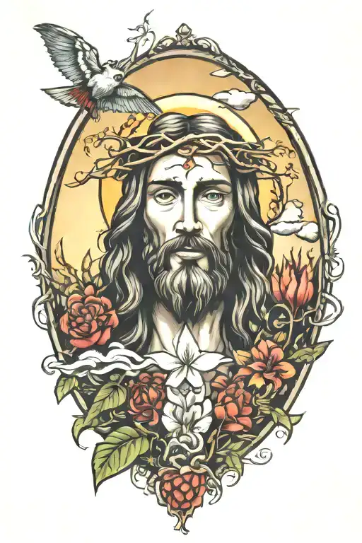 Jesus And Nature Scene