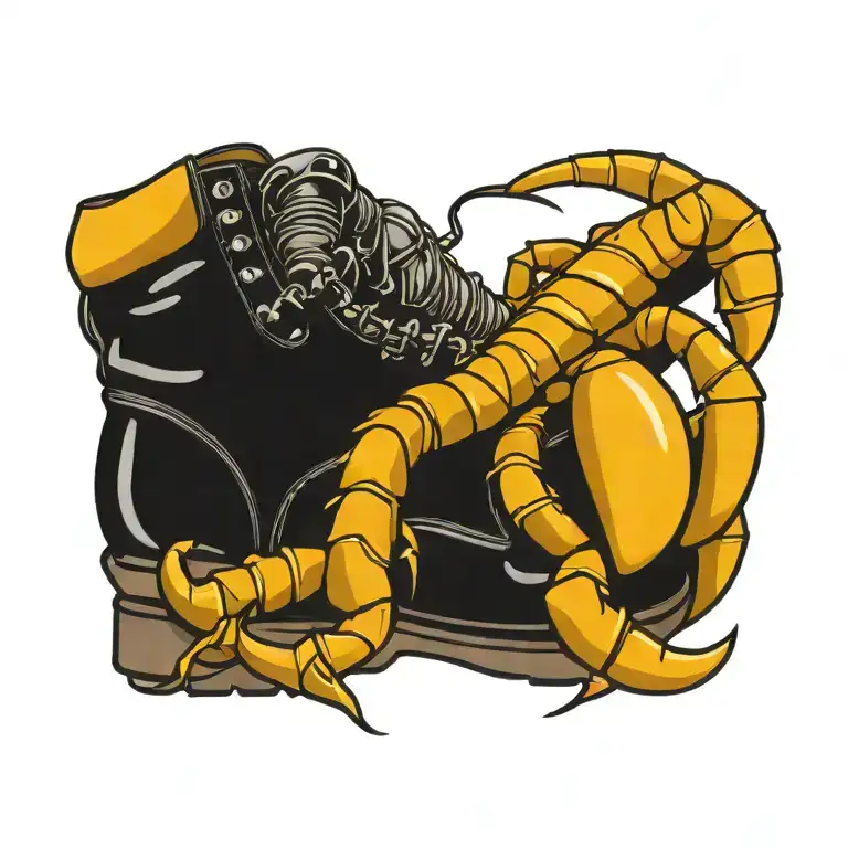 Scorpion Crawling Out Of Shoe