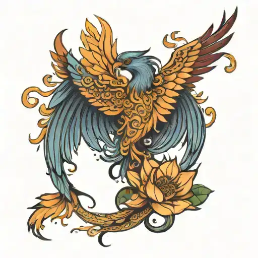 Phoenix Born From Lotus