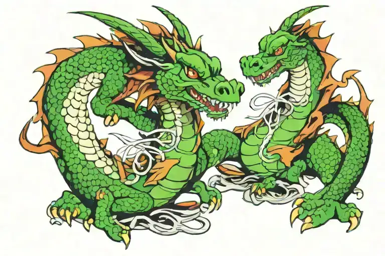 Green Dragon With Running Shoes