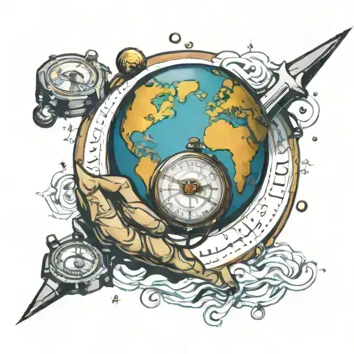 Planet Earth Pierced By A Watch Hand