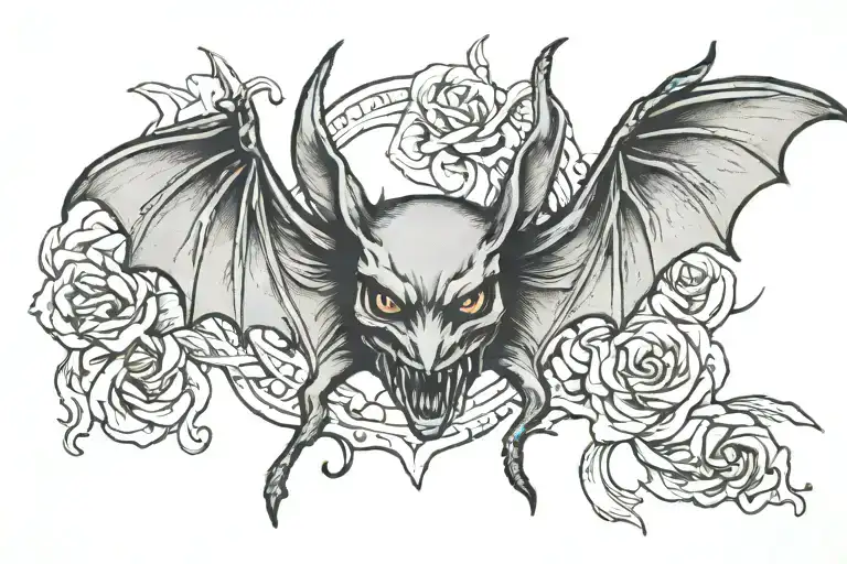 Cover Tattoo Featuring A Bat