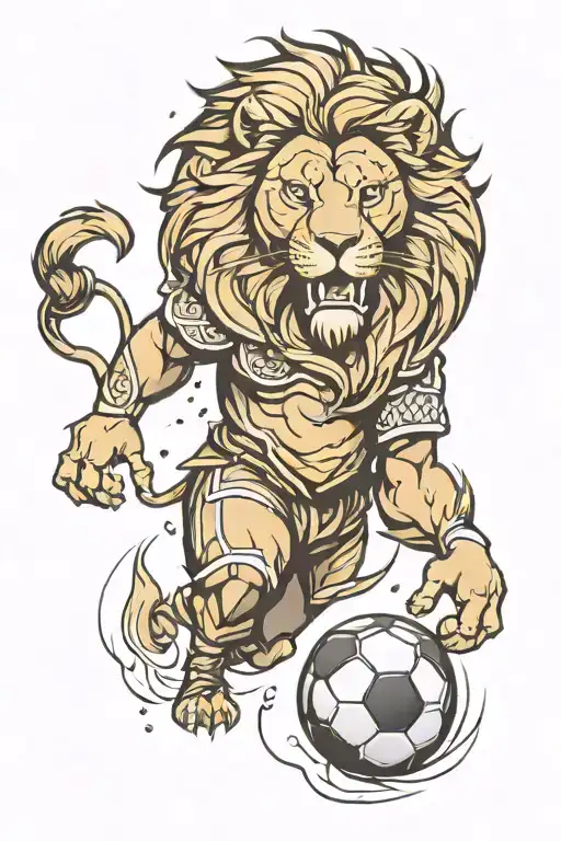 Football And Lion