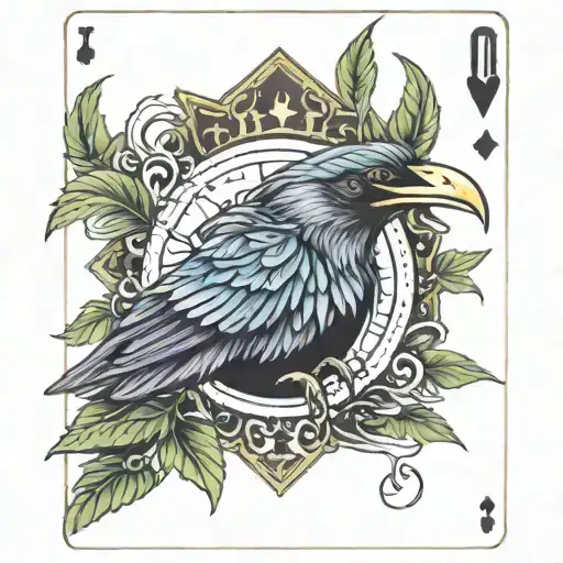 Poker Card Raven Joker Weed