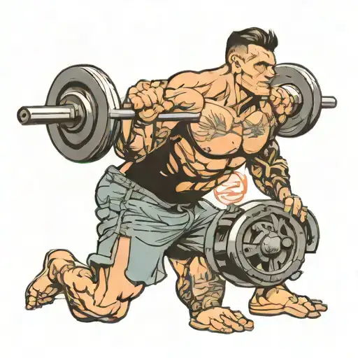 Male Lifts Super Heavy Barbell Weights