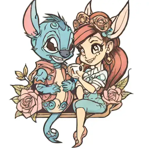 Stitch And Ariel Disney Princess