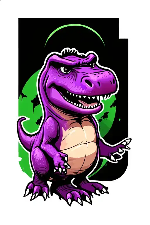 Barney The Purple Dinosaur Outline Cartoon