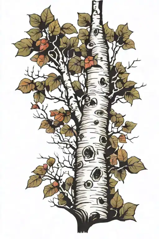 Birch Tree With A Cool Background