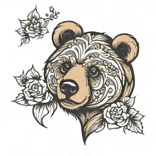 Cute Bear Face Traditional