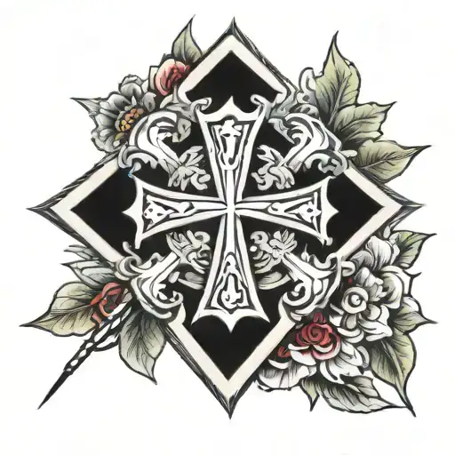 German 3R D Reich Cross Tattoo Design