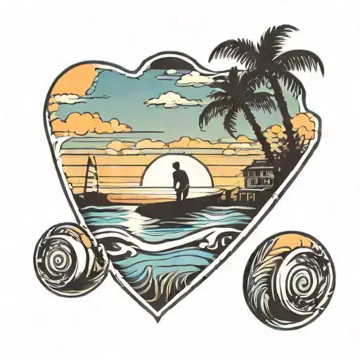 Beach Sunset With Bodyboard And Skimboard