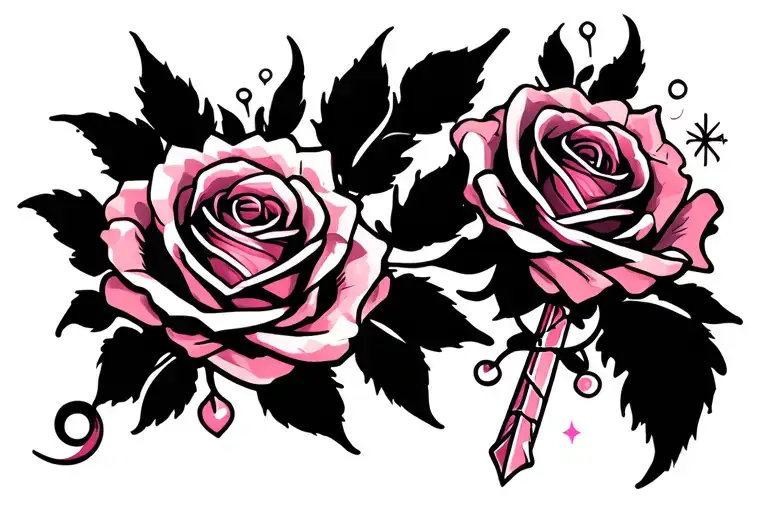 Lines Rose Sparkles Crosses