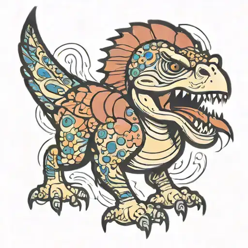 Chicken Eating A Dinosaur