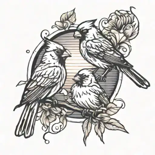 2 Cardinals And A Sun Rise