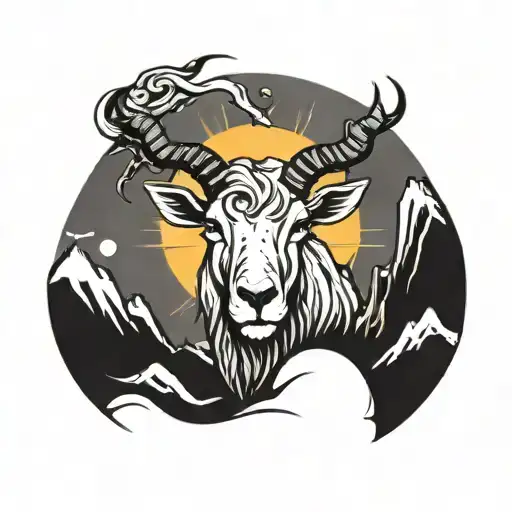 Mountain Goat And Sun