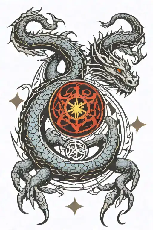 Zodiac Cancer Sign With A Dragon