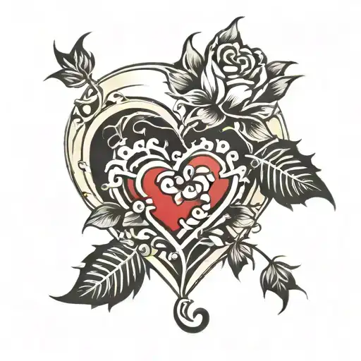 Gothic Flower Heart Surrounded