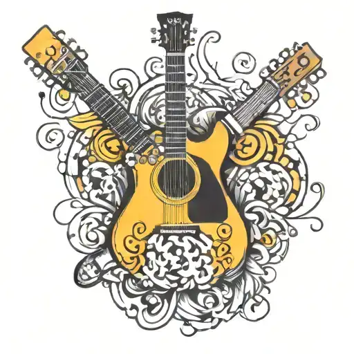 Guitar With Dumbbells Shaped Like