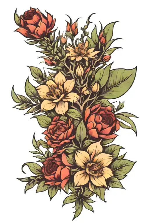 Floral Desert Plants Growing