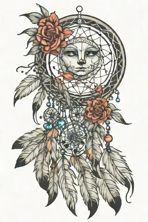 Moon Dream Catcher With Hanging Crystalu