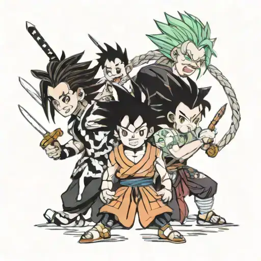 Demon Slayer Anime Characters With A Mi Of Dragon Ball Z And Hunter X Hunter