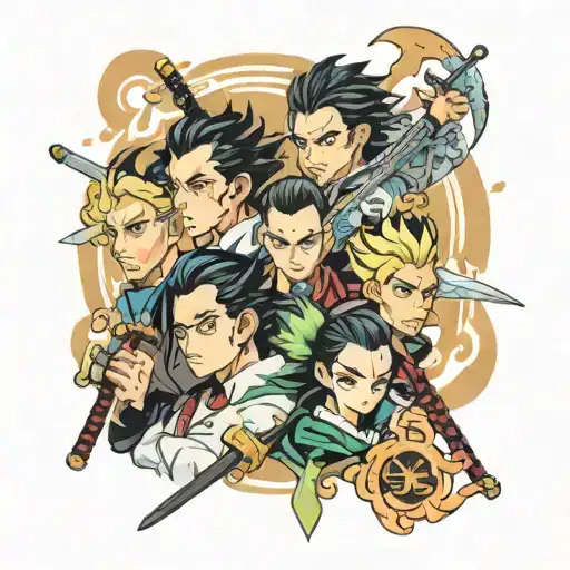 Demon Slayer Anime Characters Collage