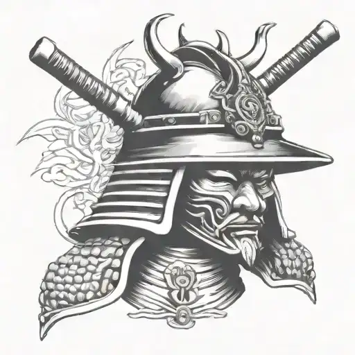 Samurai Helmet And Wind Bars Face It Left
