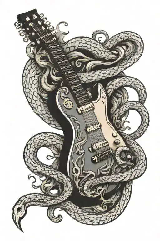 Guitar With Snakes Wrapped