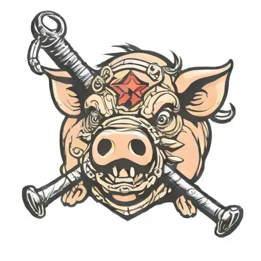 Neonazi War Pig Cartoon National Front