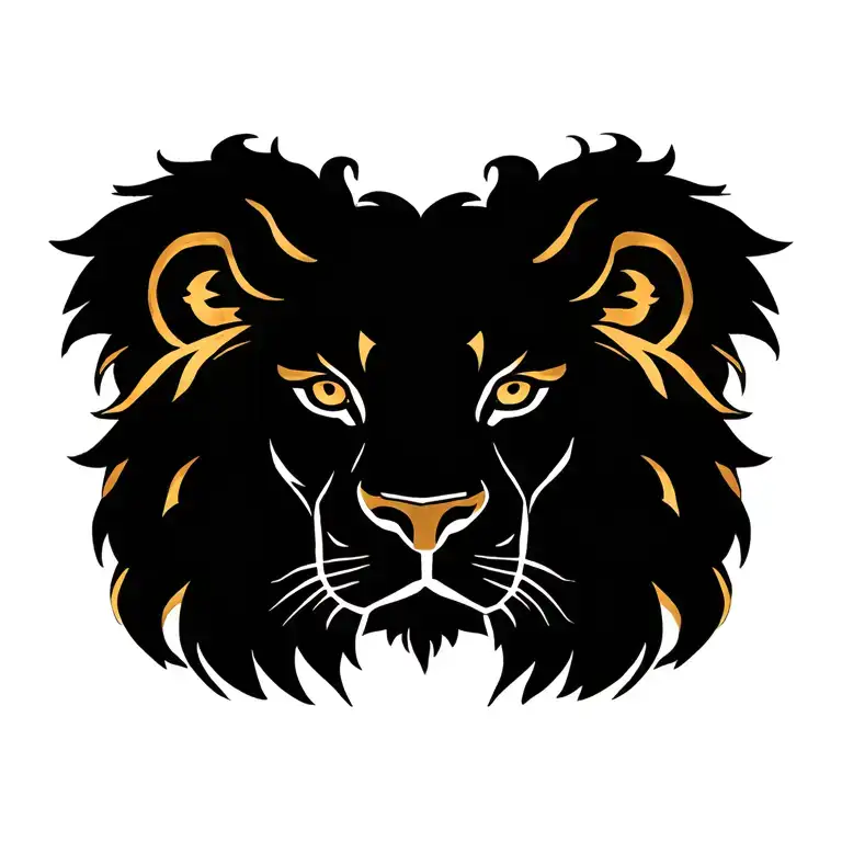 Lion Tatoo Sjmple For Full Chest Classic And Beautiful